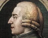 Porträt von Adam Smith, dem Vordenker der freien Marktwirtschaft, im Profil.