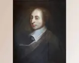 Gemälde von Blaise Pascal, dem französischen Mathematiker und Philosophen, mit nachdenklichem Blick.