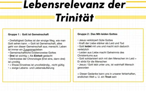 Die Lebensrelevanz der Trinität: Gott ist Gemeinschaft und leidet mit uns. Jesus ist Gott, der Mensch wurde.