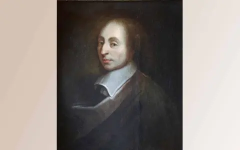 Gemälde von Blaise Pascal, dem französischen Mathematiker und Philosophen, mit nachdenklichem Blick.