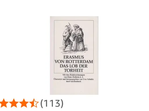 Buchcover: Erasmus von Rotterdam, "Das Lob der Torheit", mit Holbeins Randzeichnungen.
