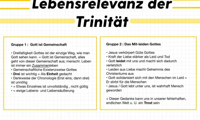Die Lebensrelevanz der Trinität: Gott ist Gemeinschaft und leidet mit uns. Jesus ist Gott, der Mensch wurde.