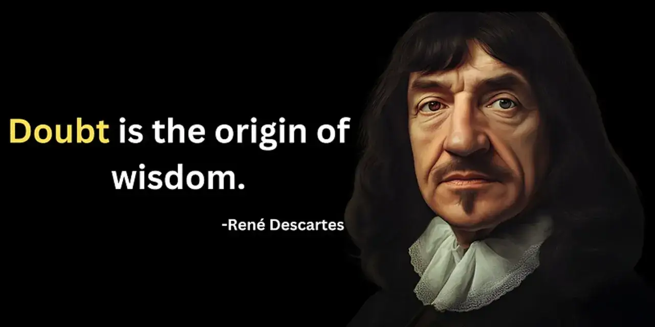 René Descartes' Porträt mit Zitat: